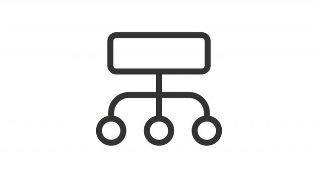 Sitemap ui icon line animation. File providing information about web pages. Search engine optimization tool animated user interface element isolated on white. HD video with alpha channel