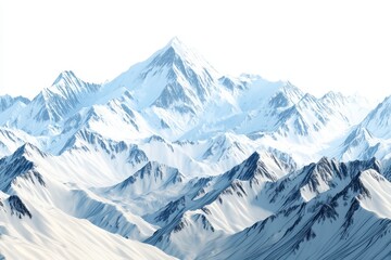 Majestic snow-capped mountain range against a bright sky (1)