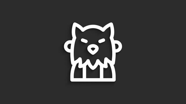 Werewolf Halloween Icon Animation | 4K on Black