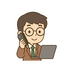 funny cartoon office worker