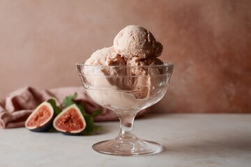 Fig ice cream with fresh figs