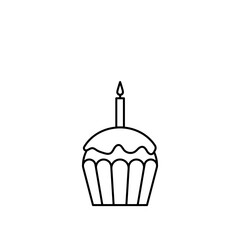 Birthday Cupcake Outline