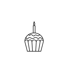 Birthday Cupcake Outline
