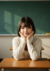 Student Girl Sitting in Classroom Classroom Education Learning