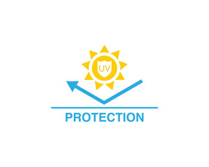 UV protection icon. Sun light ultraviolet logo. Uv rays protect icon. UV radiation icon. Spf cream, sunscreen spf, skincare sign. Sun uv protection icon. 