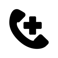 emergency phone icon silhouette filled
