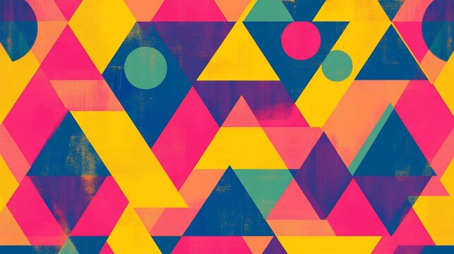 Vibrant geometric pattern with overlapping shapes
