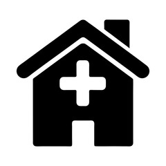 Obraz premium home healthcare icon silhouette 