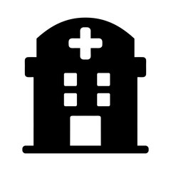 Obraz premium hospital building icon silhouette healthcare 