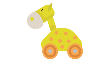 Cute Giraffe Toy Car Illustration