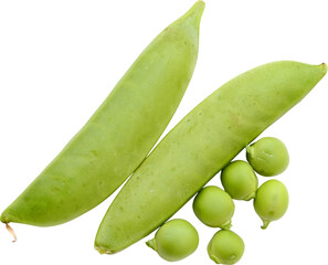 Fresh Green Peas Isolated From Background
