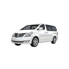 Fototapeta premium Luxury White Minivan - Modern Family Transportation