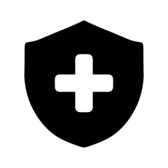 Fototapeta premium shield plus icon silhouette 