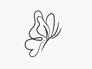 Abstract Butterfly Line Art Minimalist Design Elegant Single Line Drawing