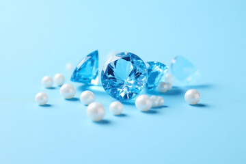group of blue diamonds on a blue background