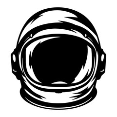 Fototapeta premium Monochrome image of a futuristic astronaut helmet with a large visor space