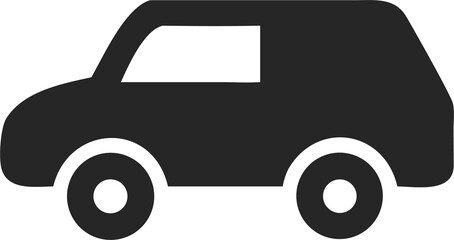 Flat Car Icon – Modern Vehicle Symbol PNG with Transparent Background, Minimal Car Design Illustration