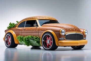 Burger Car with Lettuce, Tomato, and Cheese