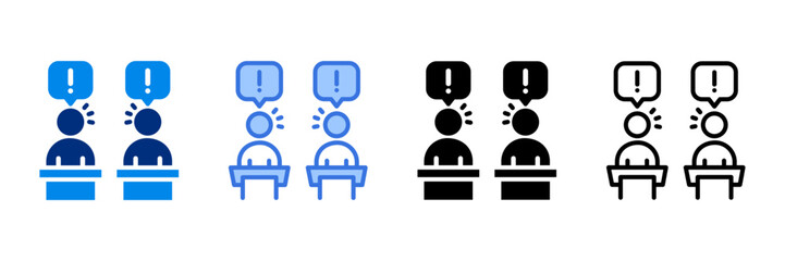 Debate  Icon Set Multiple Style Vector Illustration 