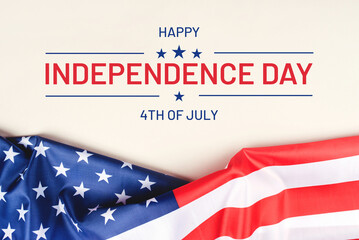 Independence day of USA. Happy 4th of July. Greeting card, background, banner with American...
