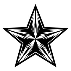 Obraz premium Abstract Black and White Star with Sharp Edges and Geometric Design
