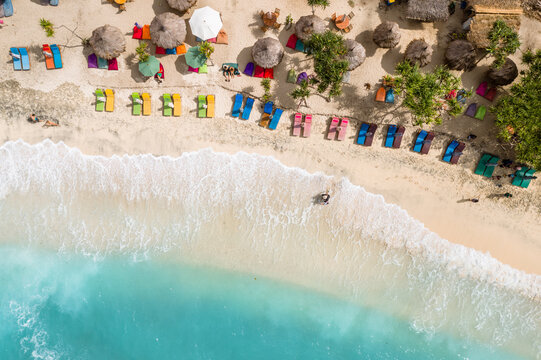Top down view of a tropical beach, Nusa Penida island, Bali, Indonesia