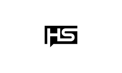 HS initial letters, monogram logo