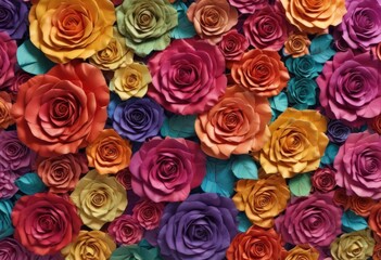 Multicolored paper rose wall, swirling pattern,  colorful,  pattern,  background
