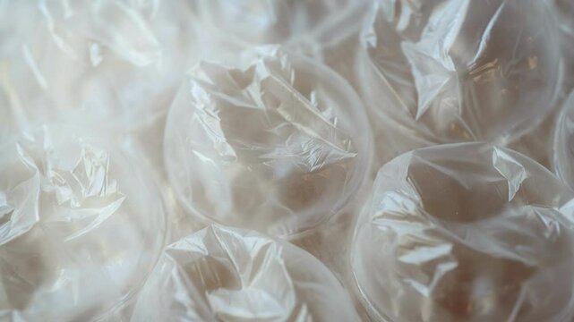 Large bubble wrap packaging extreme close up stock footage