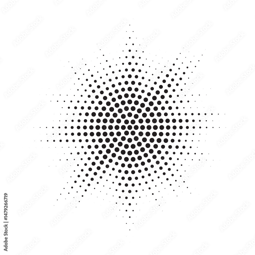 Poster burst halftone light effect. glowing light burst. abstract grunge halftone dots background. vector i
