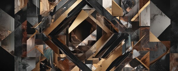 Abstract geometric photo collage, customizable image spaces  , placeholder, photo