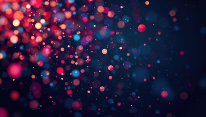 Vibrant confetti explosion on a dark background, celebratory, vivid