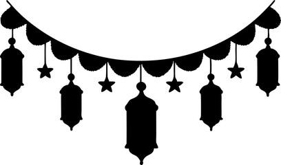 Lantern Decoration Border PNG – Festive Lanterns with Transparent Background, Decorative Border for Celebrations