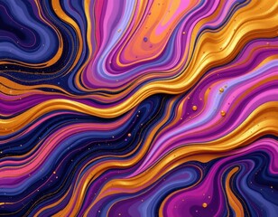 abstract digital art with swirling textures and metallic gold accents, in a vaporwave style