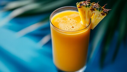 Pineapple smoothie in glass