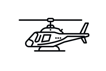 A Detailed Line Drawing Illustration of a Modern Helicopter