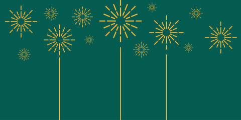 Fireworks themed background, Bright Colorful Fireworks Vector at night