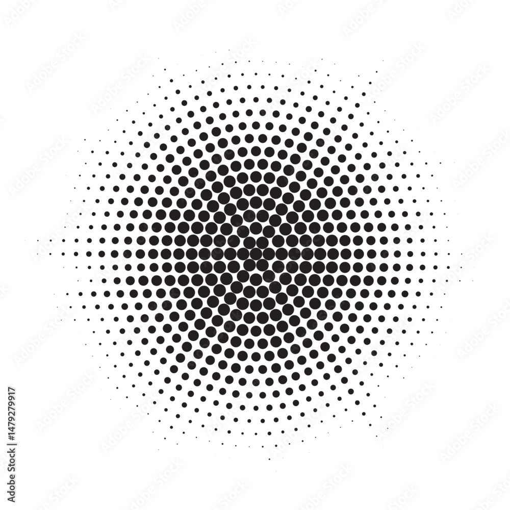 Aufkleber Burst Halftone light effect. Glowing light burst. abstract grunge halftone dots background. Vector illustration.