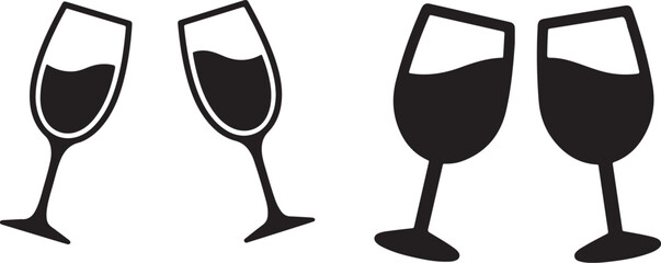 Two glasses wine or champagne icon