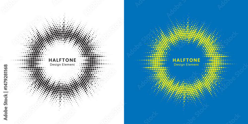 Aufkleber burst halftone light effect. glowing light burst. abstract grunge halftone dots background. vector i