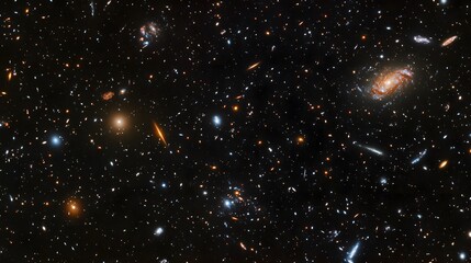 Obraz premium Deep space view with stars and a distant galaxy