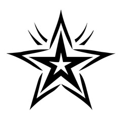 black star on white background