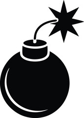 bomb silhouette vector icon