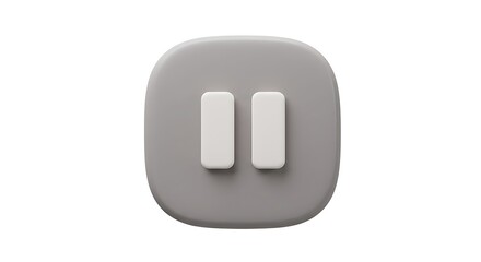 Pause Button Icon Design in Gray Tone for UI Design