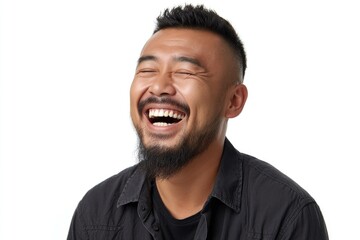 Obraz premium Portrait of an Asian man laughing out loud