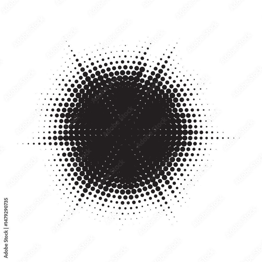Aufkleber burst halftone light effect. glowing light burst. abstract grunge halftone dots background. vector i