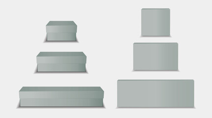 isolated Gray Box Mockup EPS Vector EPS Vector