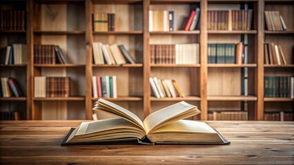 Open book on a wooden desk, studing area, desk,  studing area