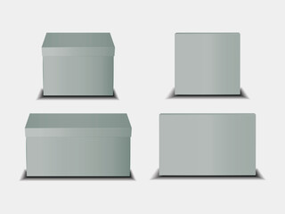 isolated Gray Box Mockup EPS Vector EPS Vector