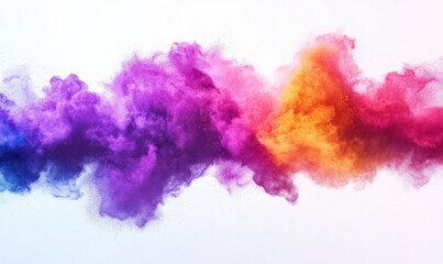 Fototapeta premium Vibrant Abstract Color Smoke Cloud on White Background
